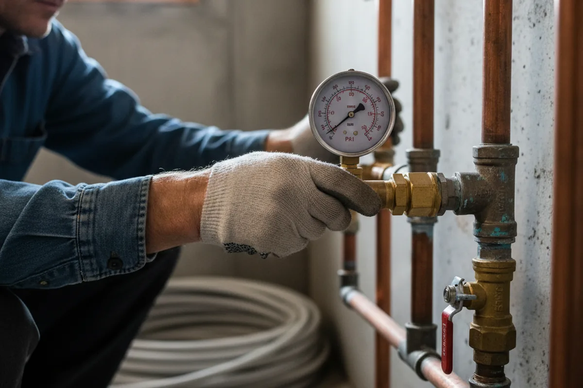 Pressure testing a repaired line during Water Line Repair in Indiantown